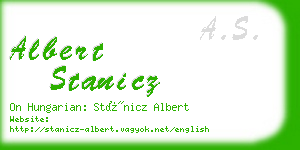 albert stanicz business card